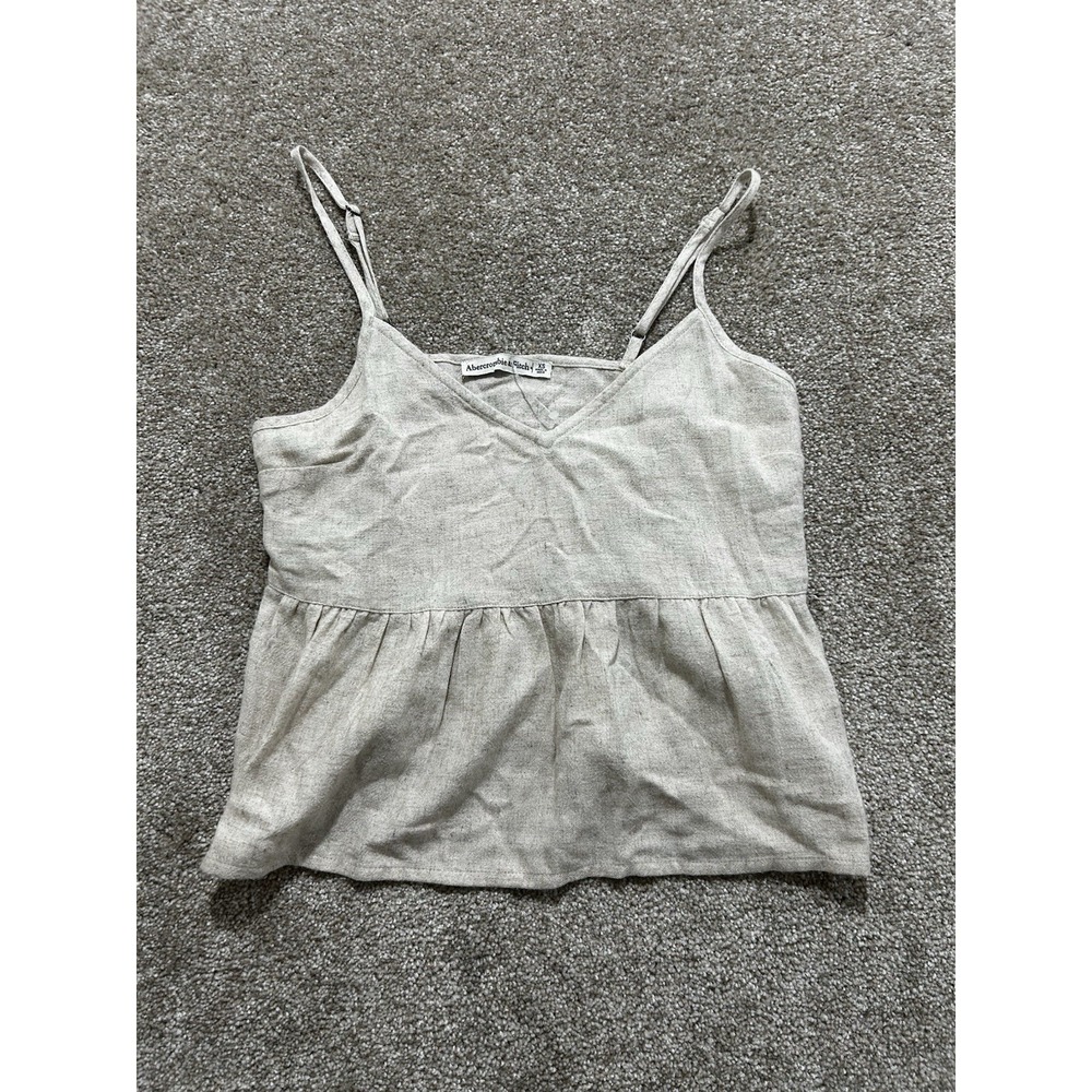 ABERCROMBIE & FITCH sz XS Tan Camisole Viscose Linen Blend‎